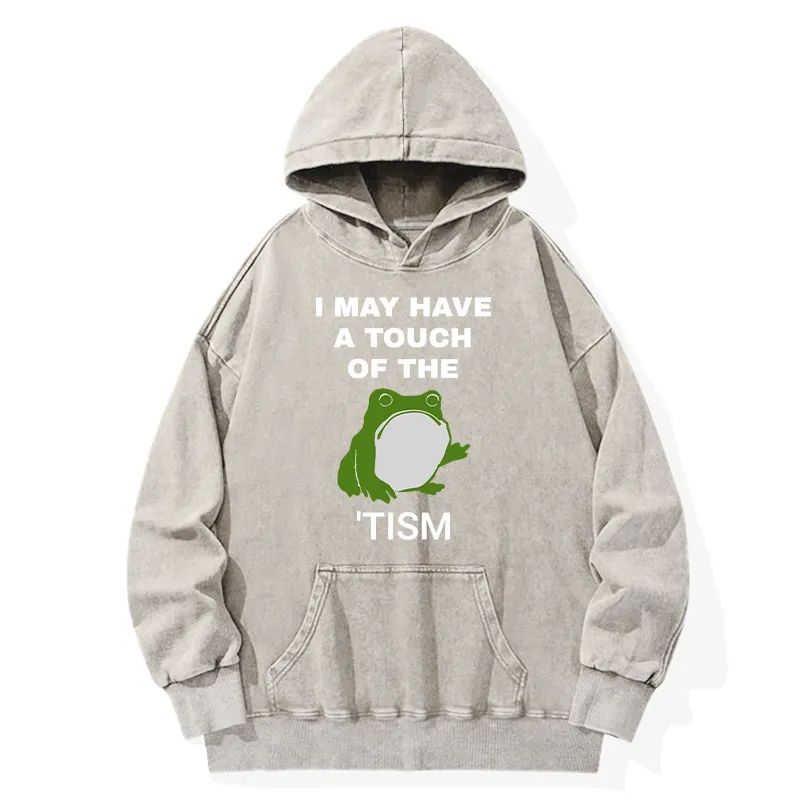 Image of Tokyo-Tiger Funny Frog Flipping The Bird Washed Hoodie