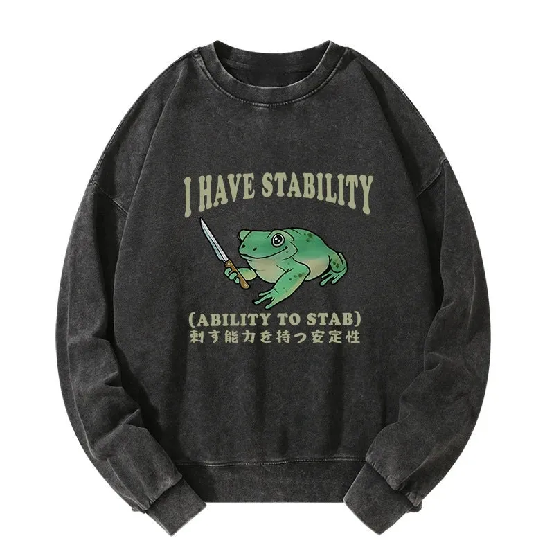 Image of Tokyo-Tiger Mentally Stable Assassin Frog Washed Sweatshirt