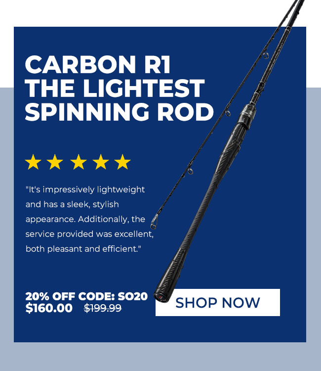 Carbon R1 The Lightest Carbon One Piece Spinning Rod