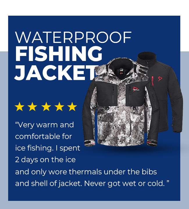 Ice Fishing Suit,3 in 1 Jacket,Waterproof Fishing Bib With Flotation Technology