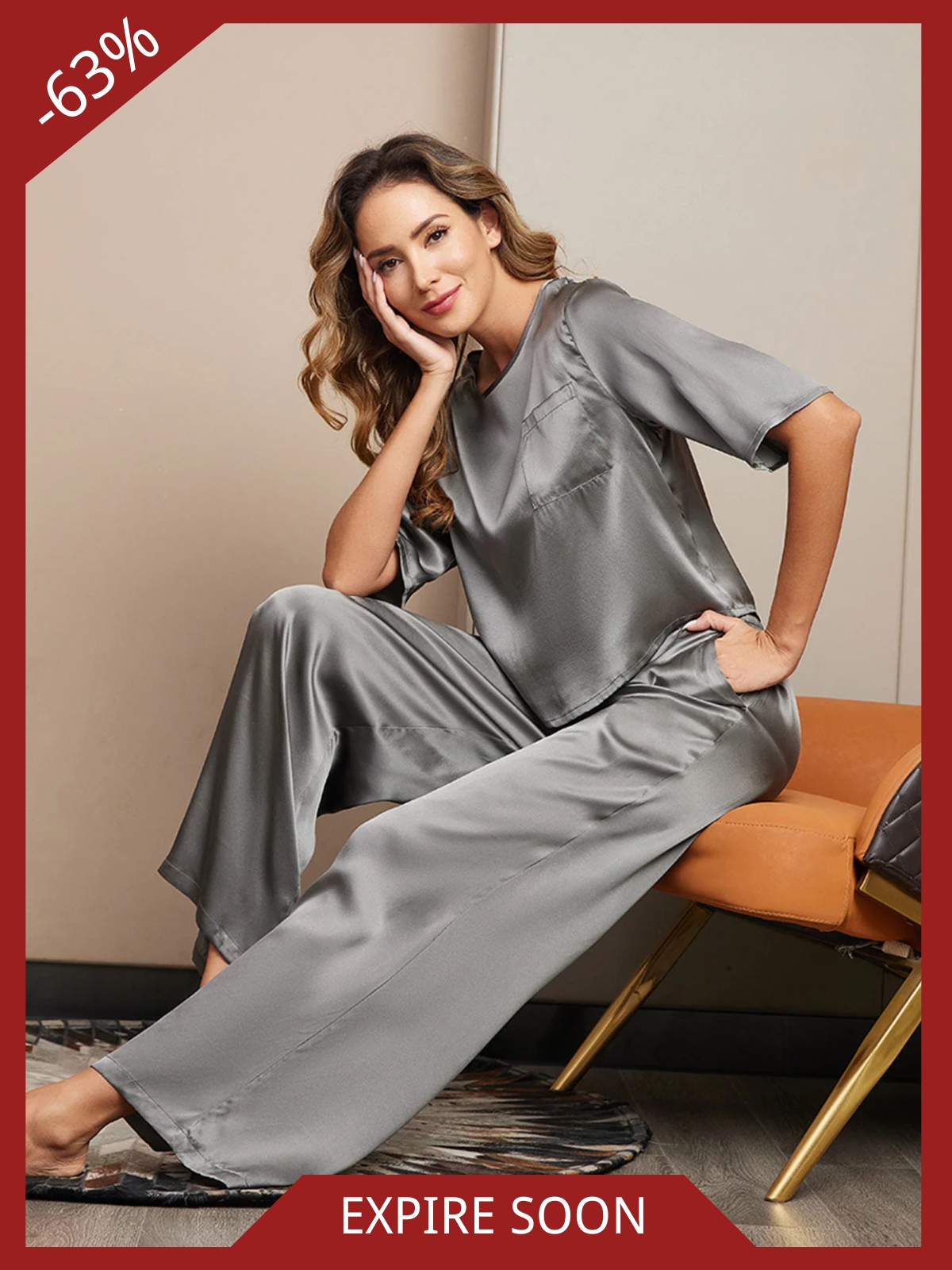 Image of Women‘s Pure Silk Pajama Set