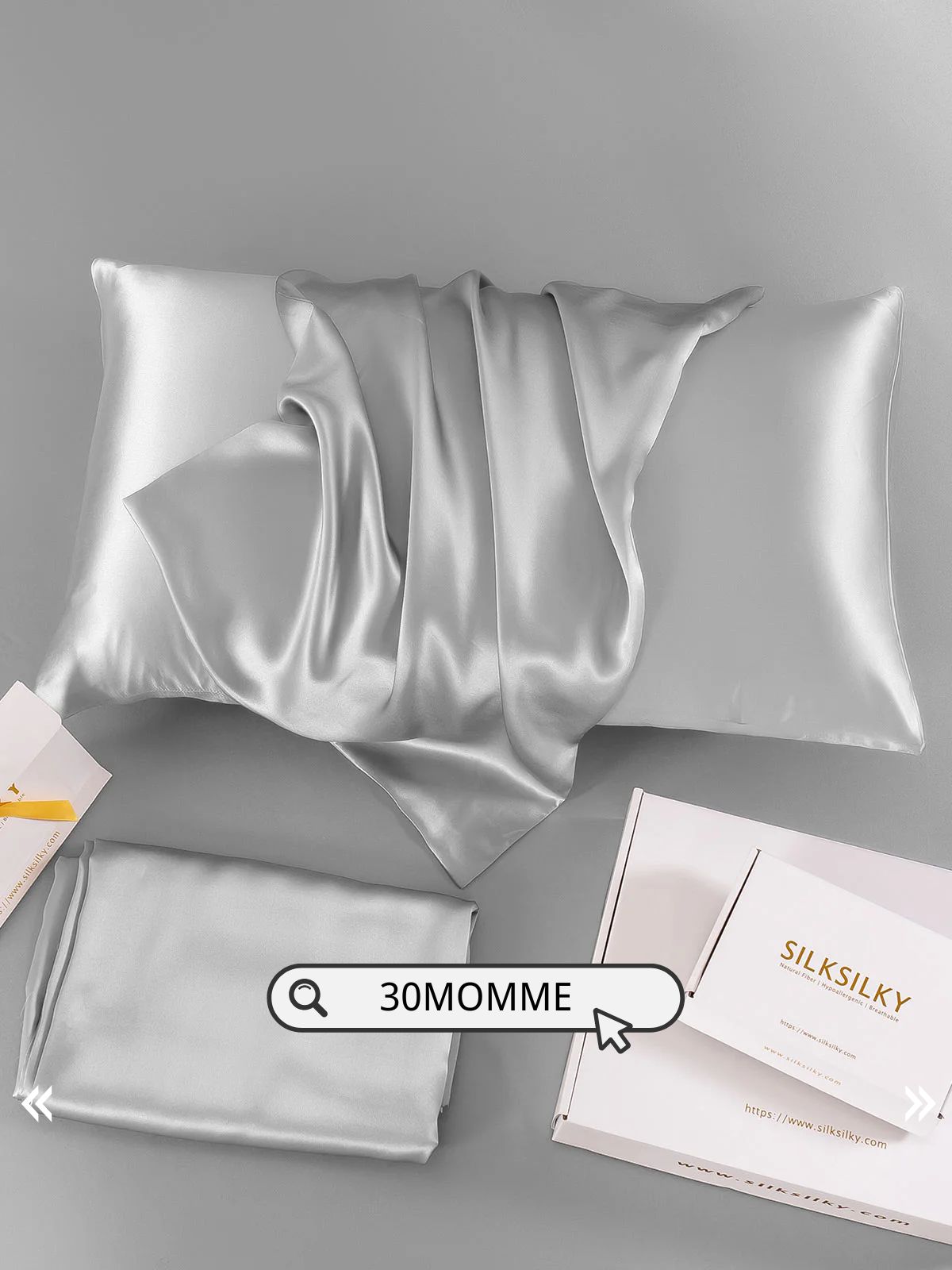 Image of 100% Silk 30Momme Luxurious Pillowcase - Hidden Zipper