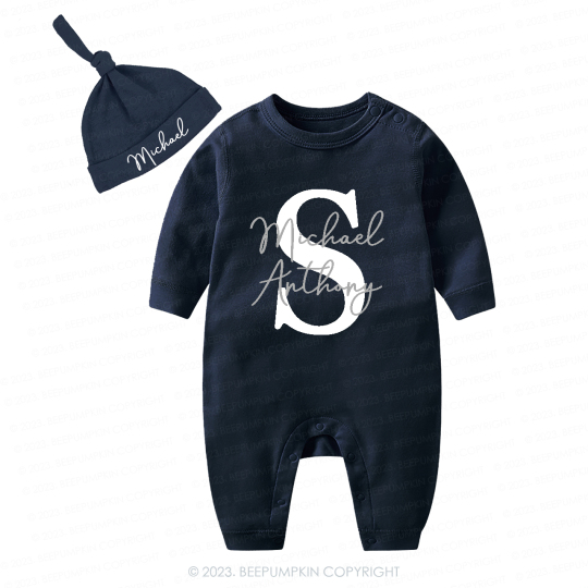 Image of 7 Colors Personalized Baby Name Unique Romper&Hat